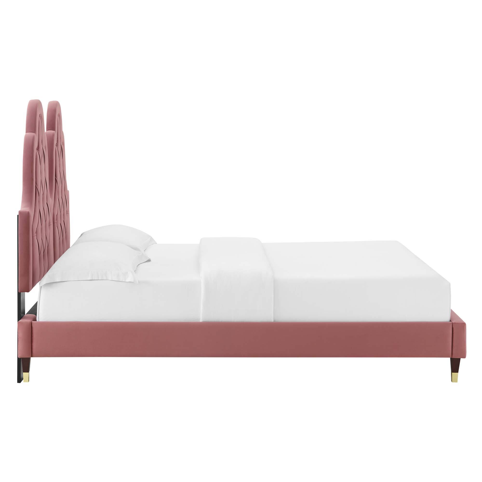 Alt View 1. Modway - Daisy Performance Velvet Full Platform Bed - White.