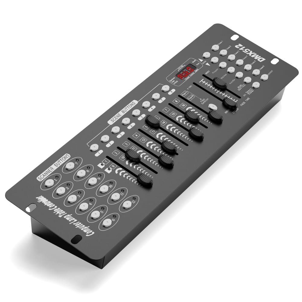 UKing - Black Grand Console DMX and MIDI Operator 192 Channel Light Controller for Live Concerts KTV DJs Clubs
