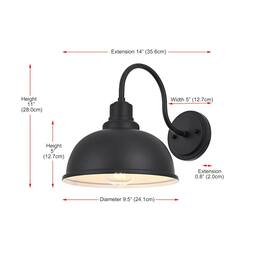 Elegant Lighting - Aron 9.5 Inch Outdoor Wall Sconce In - Black