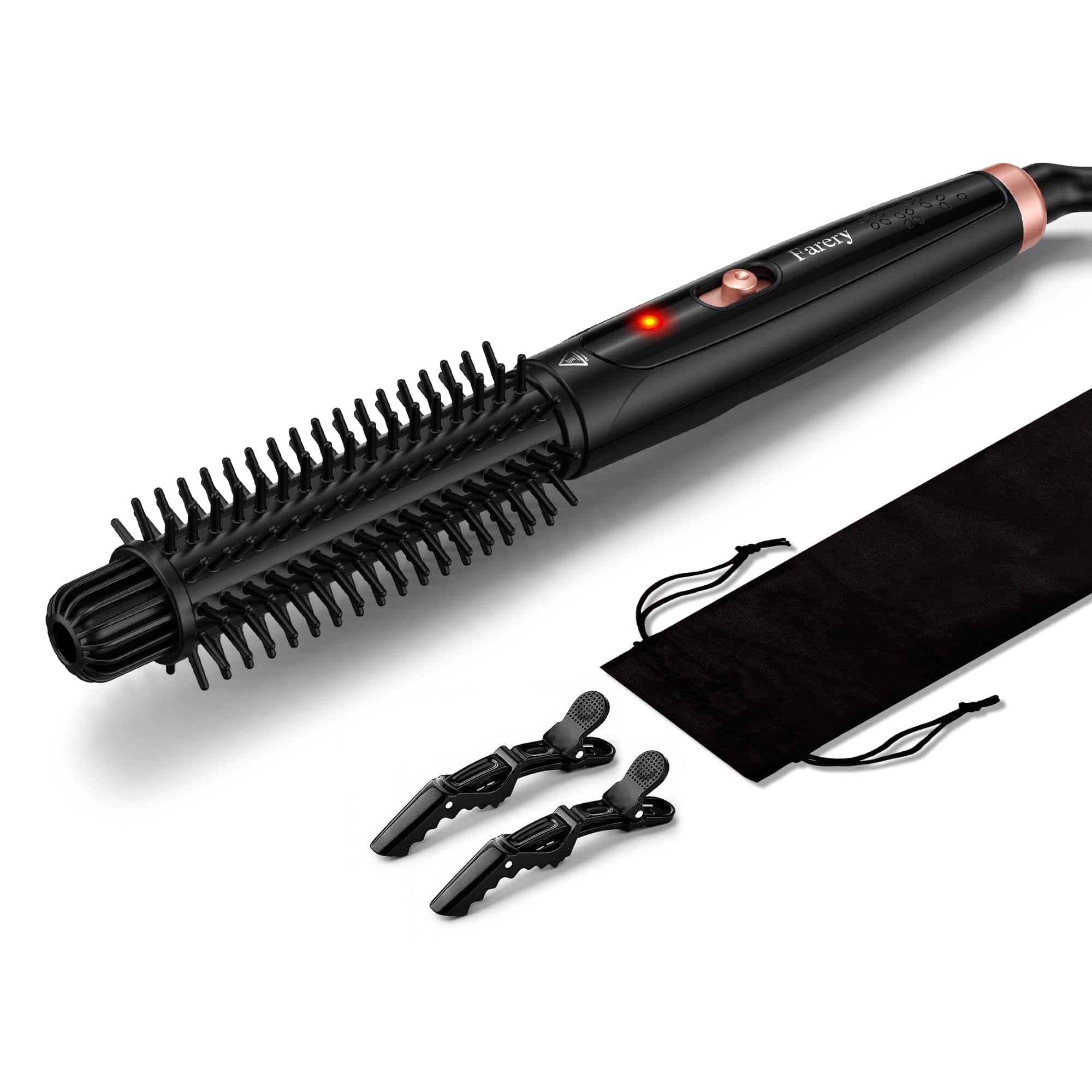 Reds Spade - Thermal Brush Curling Iron For Smooth Curls Anti scald Hard Bristles Lightweight One button Start Dual - Default