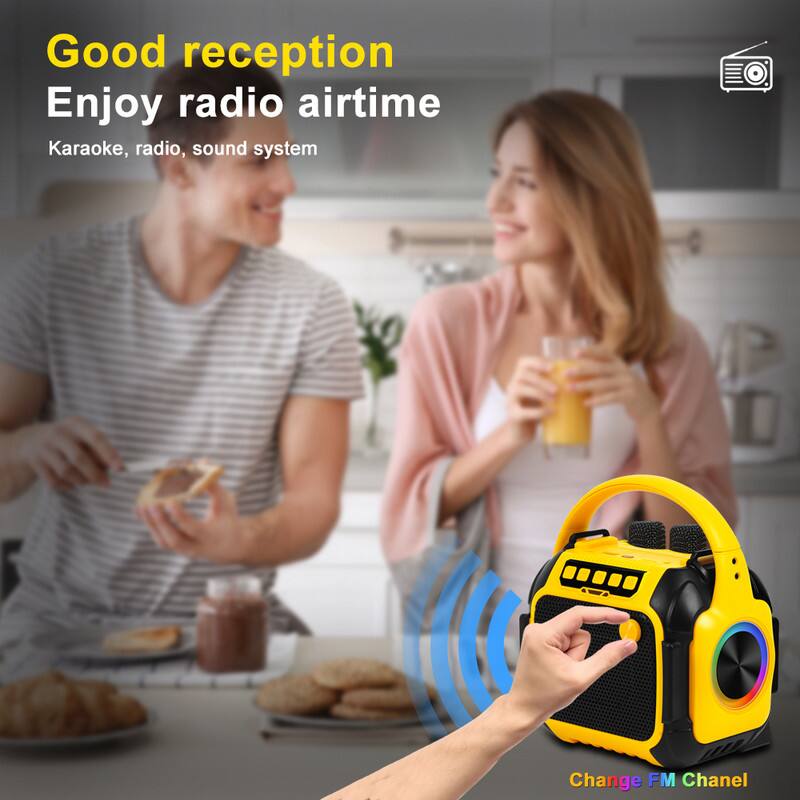 Good reception  
Enjoy radio airtime  
Karaoke, radio, sound system  

Change FM Channel