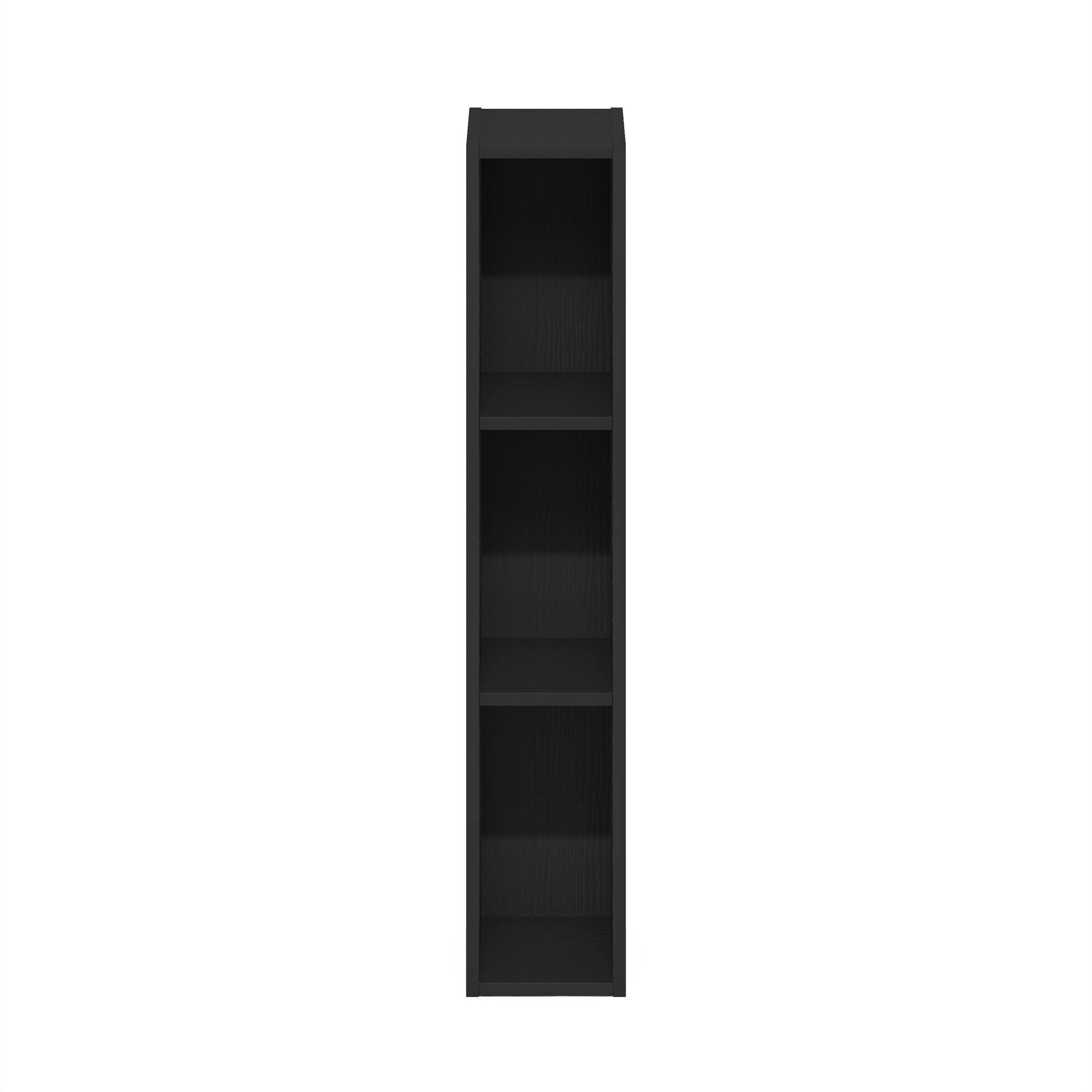 Alt View 7. Furinno - FULDA Book Shelf, 3-Tier Narrow Storage Cabinet, Bookcase with 6-In Width Storage Shelf, 9.3 x 5.9 x 31.5 - Blackwood.