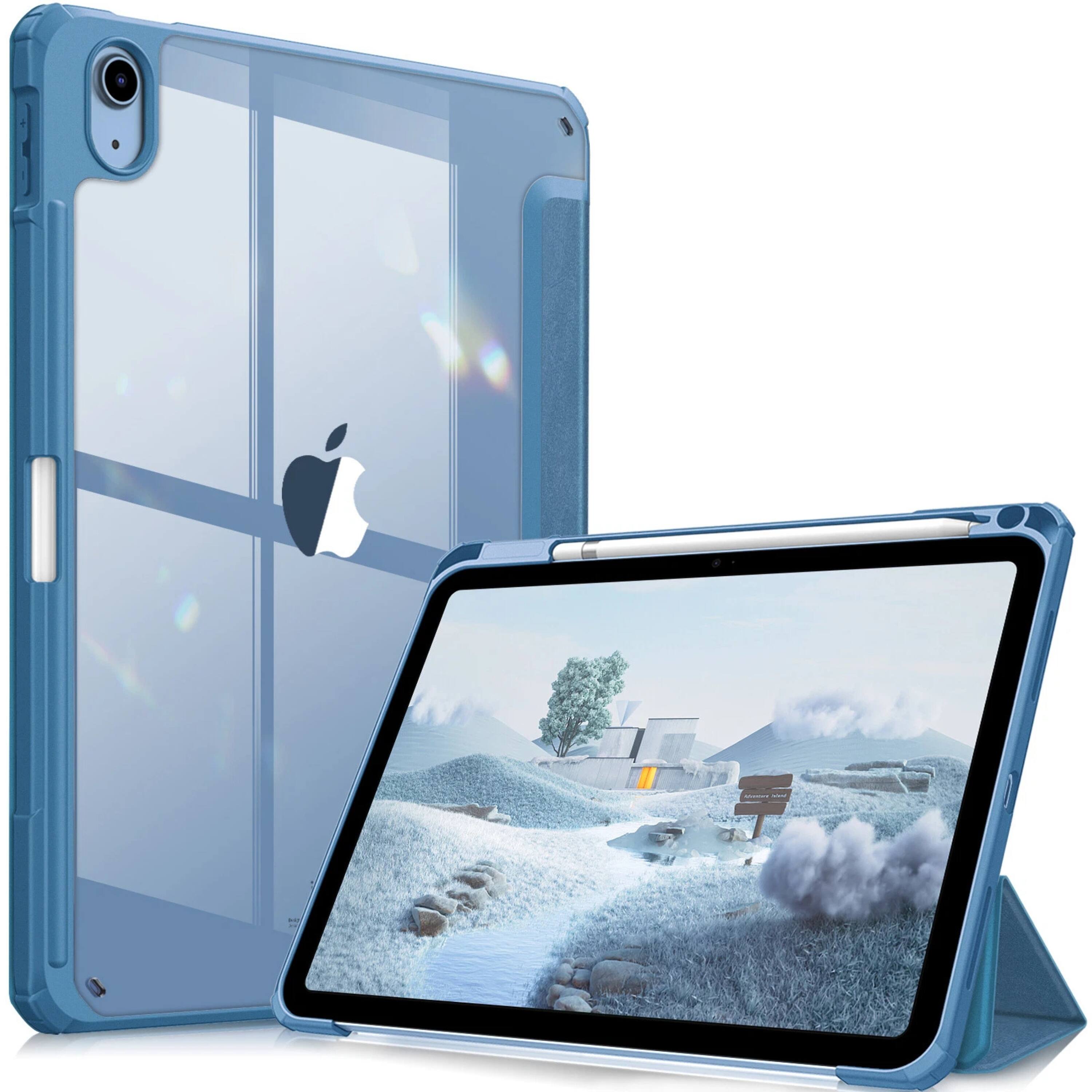 Kitcheniva - Protective Clear Case For iPad (A16) 11th 11” 2025/iPad 10th 2022 Shockproof Cover 10.9” - Ocean Blue