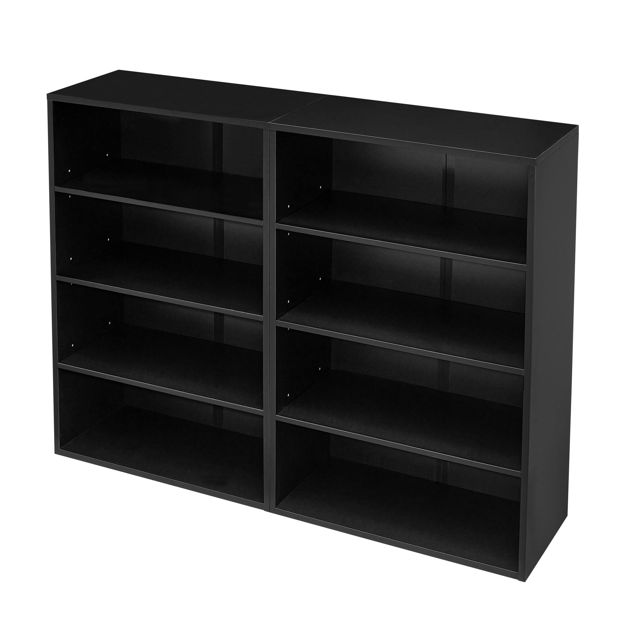 Alt View 8. Tiramisubest - 8-Tier Multi-functional Storage Bookcase with Adjustable Shelf,can be disassembled into two 4-Tier Bookcases,Black - Black.