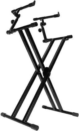 On Stage Stands - On-Stage KS7292 Double-X Ergo Lok Keyboard Stand with 2nd Tier,Black - "NA"