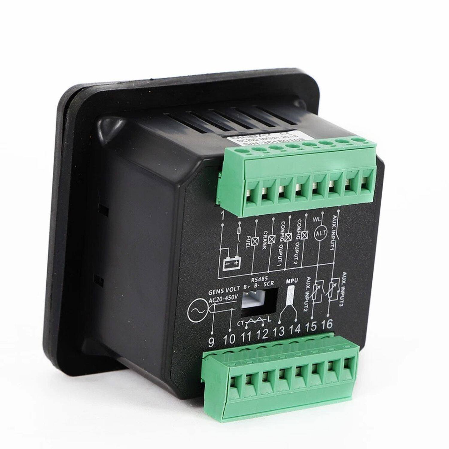 NARS WL AUX x CONFIG x CONFIG ALT FUEL X CRANK INPUT + OUTPUT1 OUTPUT 2 RS485 SCR MPU AUX AUX. VOLT CTURHI.XUA GENS AC20-450V INPUT2 L CT 16 13 14 15 10 11 12 9

GENS AC20-450V VOLT B+ B- SCR CT A A L 10 11 12 13 14 15 16

FUEL ON/OFF OUTPUT1 OUTPUT2 ALTN INPUT

MPU AUX INPUT1 AUX INPUT2