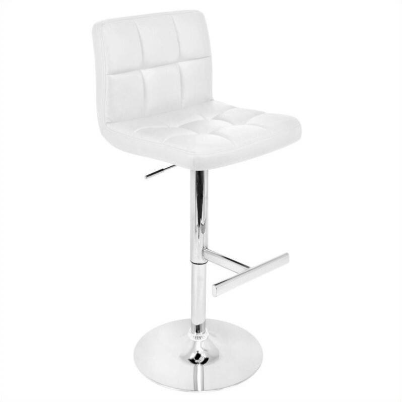 Front. LumiSource - Lager Bar Stool - White.