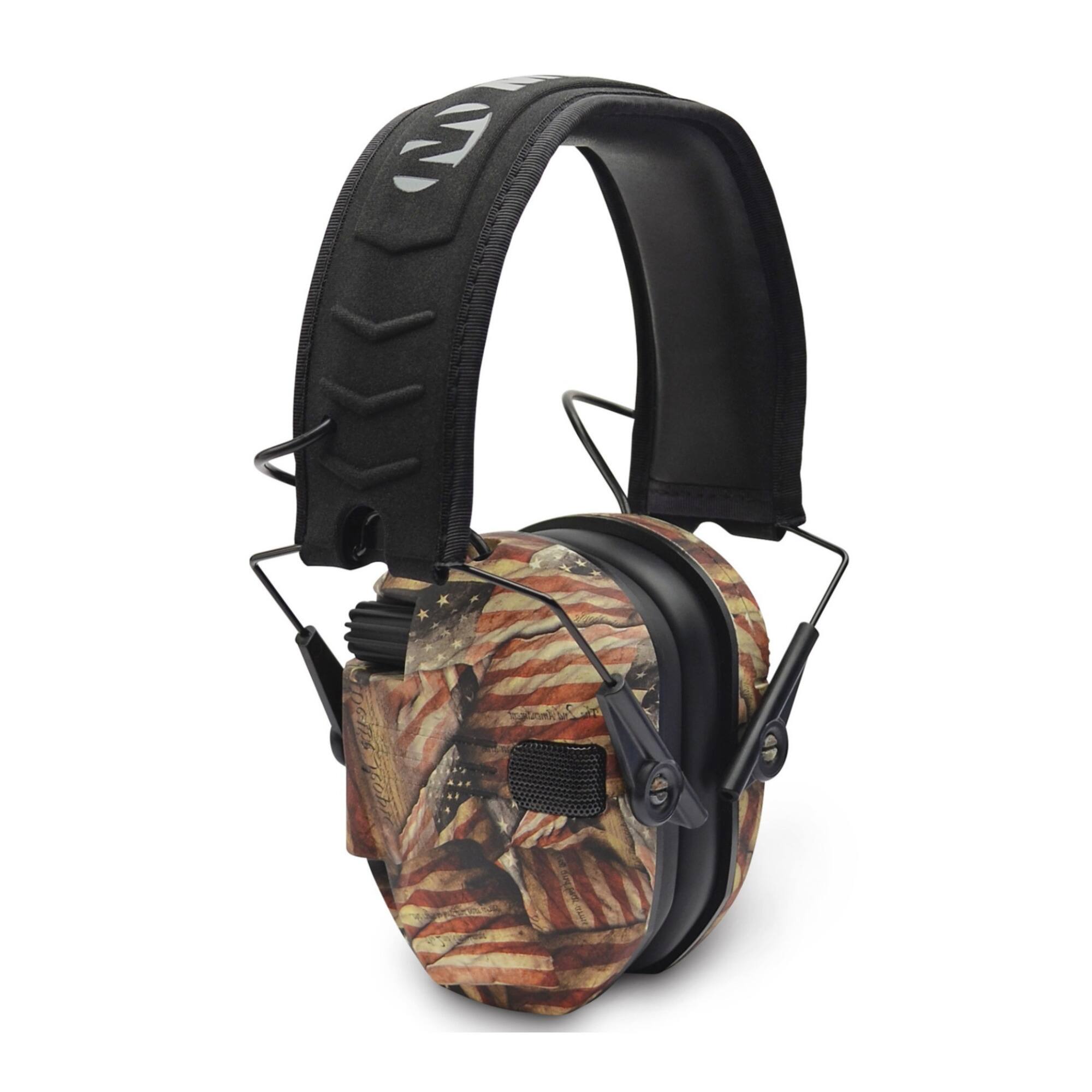 Back. Walkers - Walker's Razor Slim Electronic Shooting Muffs 5-Pack, USA 2nd Amendment - Camouflage.