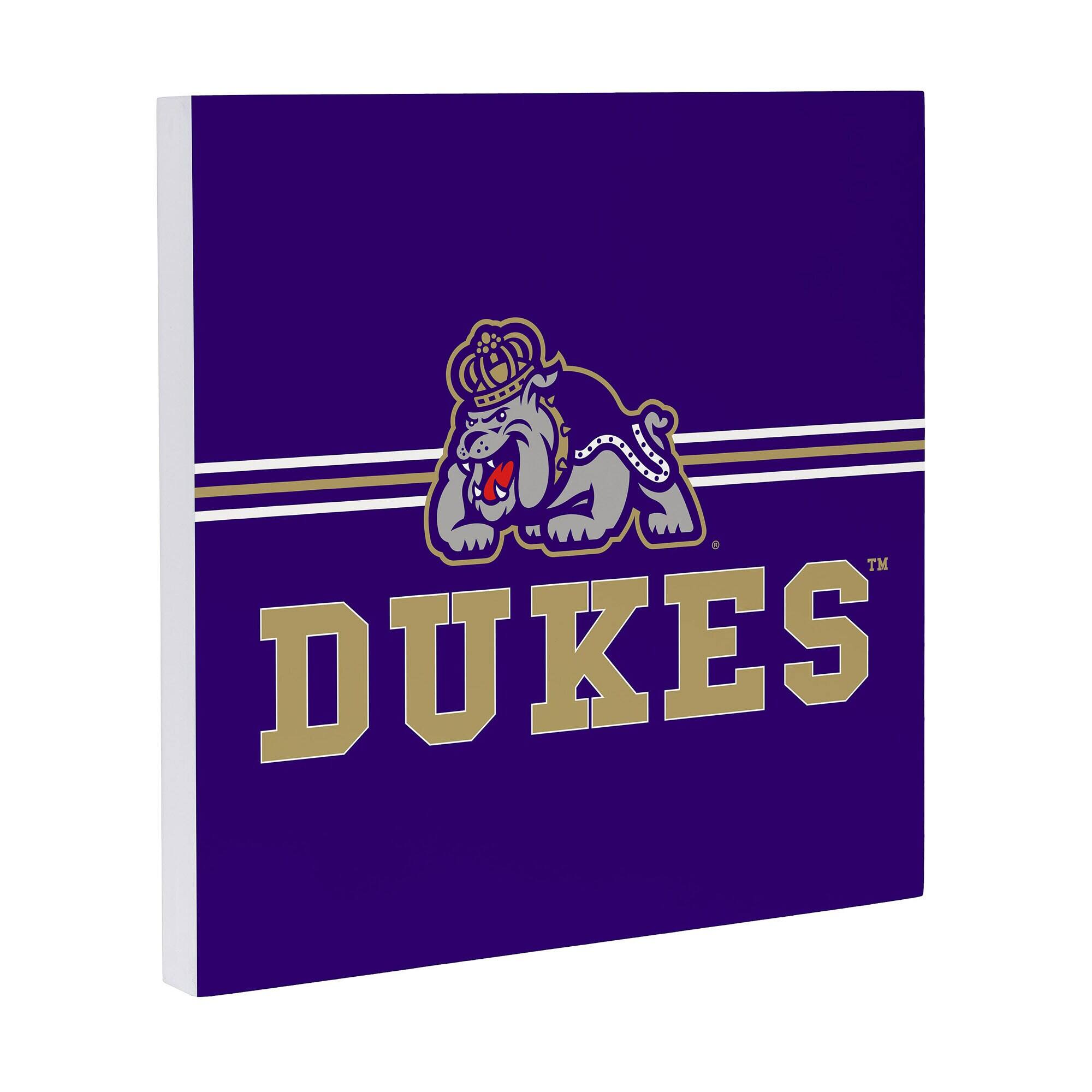 Alt View 1. Evergreen Enterprises - James Madison Dukes 12" x 12" Wood Wall Sign - Multicolor.