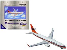GeminiJets - Boeing 737-800 Commercial Aircraft Hapag-Lloyd White with Orange and Blue Stripes 1/400 Diecast Model Airplane - White ,Orange ,Blue