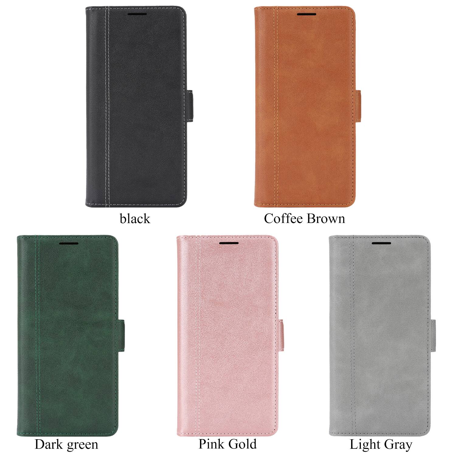 black  
Coffee Brown  
Dark green  
Pink Gold  
Light Gray