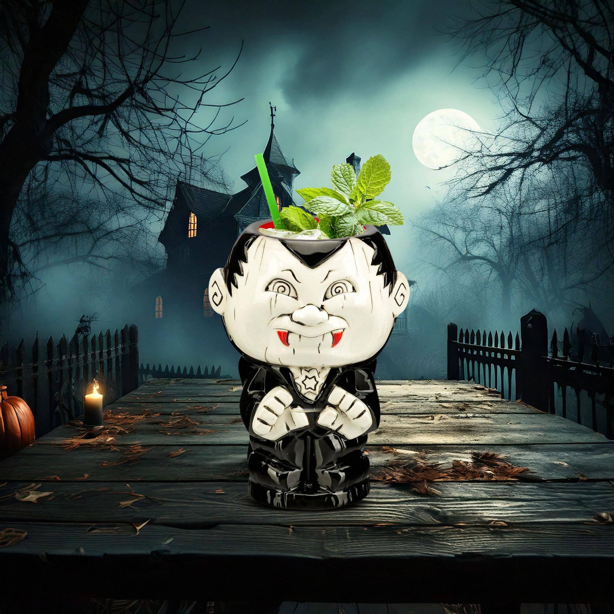 Alt View 1. ThinkGeek - Geeki Tikis Garbage Pail Kids Nasty Nick Ceramic Mug | Holds 20 Ounces - Black.