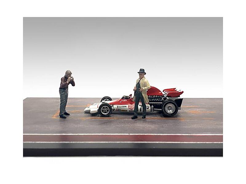 Left. American Diorama - "Race Day" Two Diecast Figures Set 3 for 1/43 Scale Models by American Diorama - Multi.