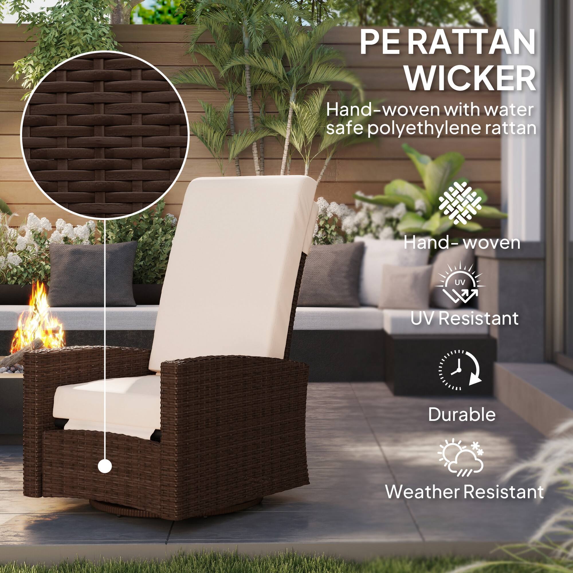 PE RATTAN WICKER  
Hand-woven with water safe polyethylene rattan  

- Hand-woven  
- UV Resistant  
- Durable  
- Weather Resistant