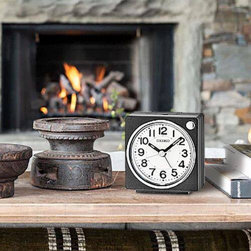 Angle. Seiko - Seiko 2.6" Fuji Dark Bedside Alarm Clock - Black - Black.