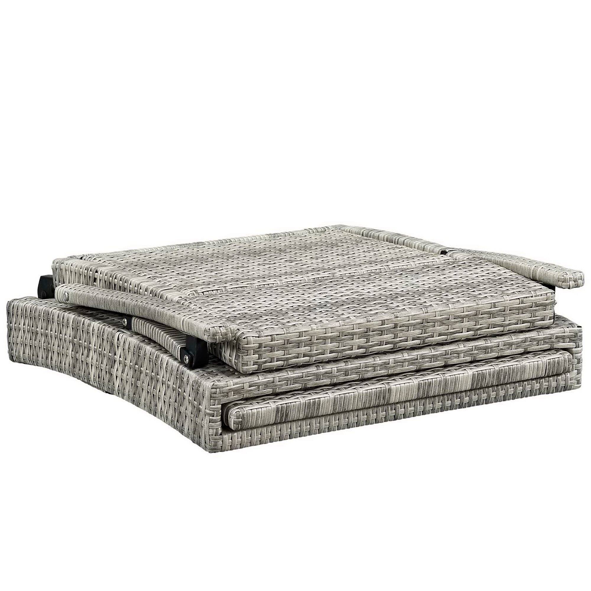 Alt View 5. Modway - Envisage Chaise Outdoor Patio Wicker Rattan Lounge Chair by Modway - Light Gray Navy.