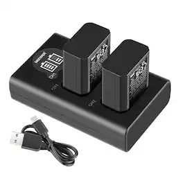 Neewer - 2-Pack NP-FW50 Replacement Battery & Charger Set - for Sony A7, ZV-E10 & Alpha Cameras