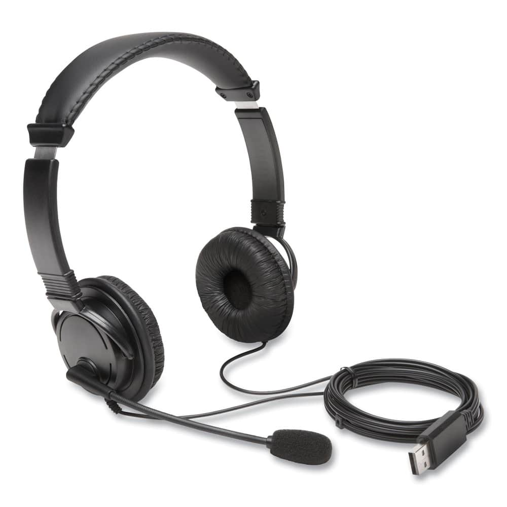 Kensington - K97601WW Hi-Fi Headphones with Microphone and 6 ft. Cord - Black