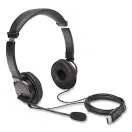 Kensington - K97601WW Hi-Fi Headphones with Microphone and 6 ft. Cord - Black