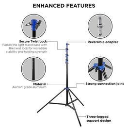 Flashpoint - 13' Pro Air Cushioned Heavy Duty Light Stand , Blue