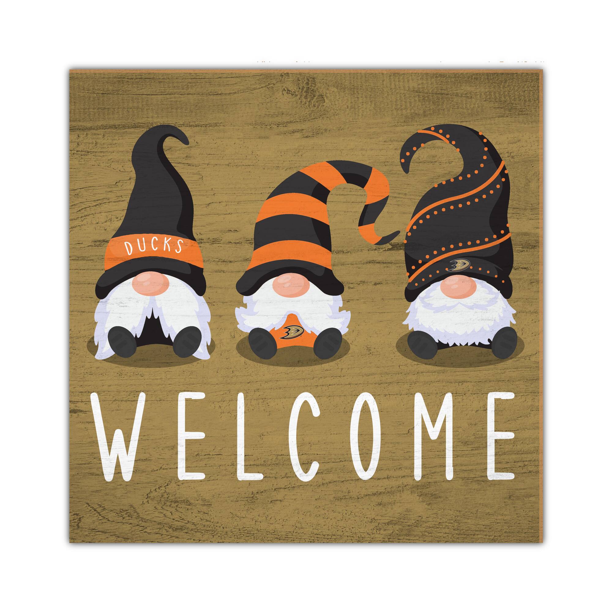 Anaheim Ducks 10'' x 10'' Welcome Gnomes Sign