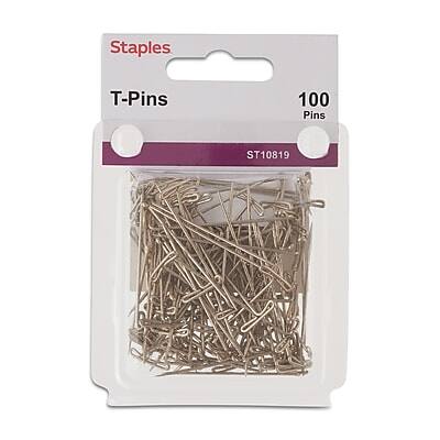 Staples - T Pins, 1.5", 100/Pack (10819-CC) - Silver