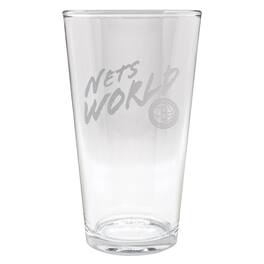 Great American Products - Brooklyn Nets Etched 16oz. Rally Cry Pint Glass - Multicolor