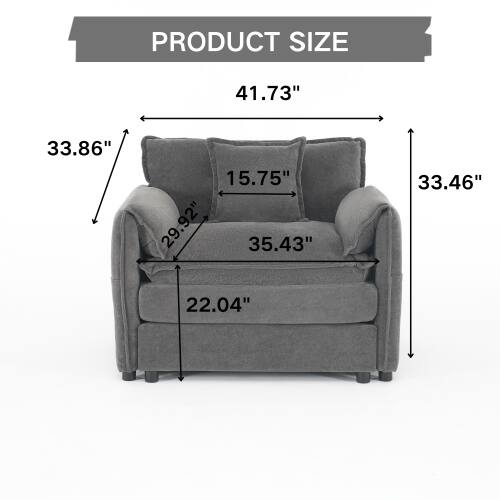 PRODUCT SIZE  
41.73"  
33.86"  
15.75"  
29.92"  
35.43"  
33.46"  
22.04"