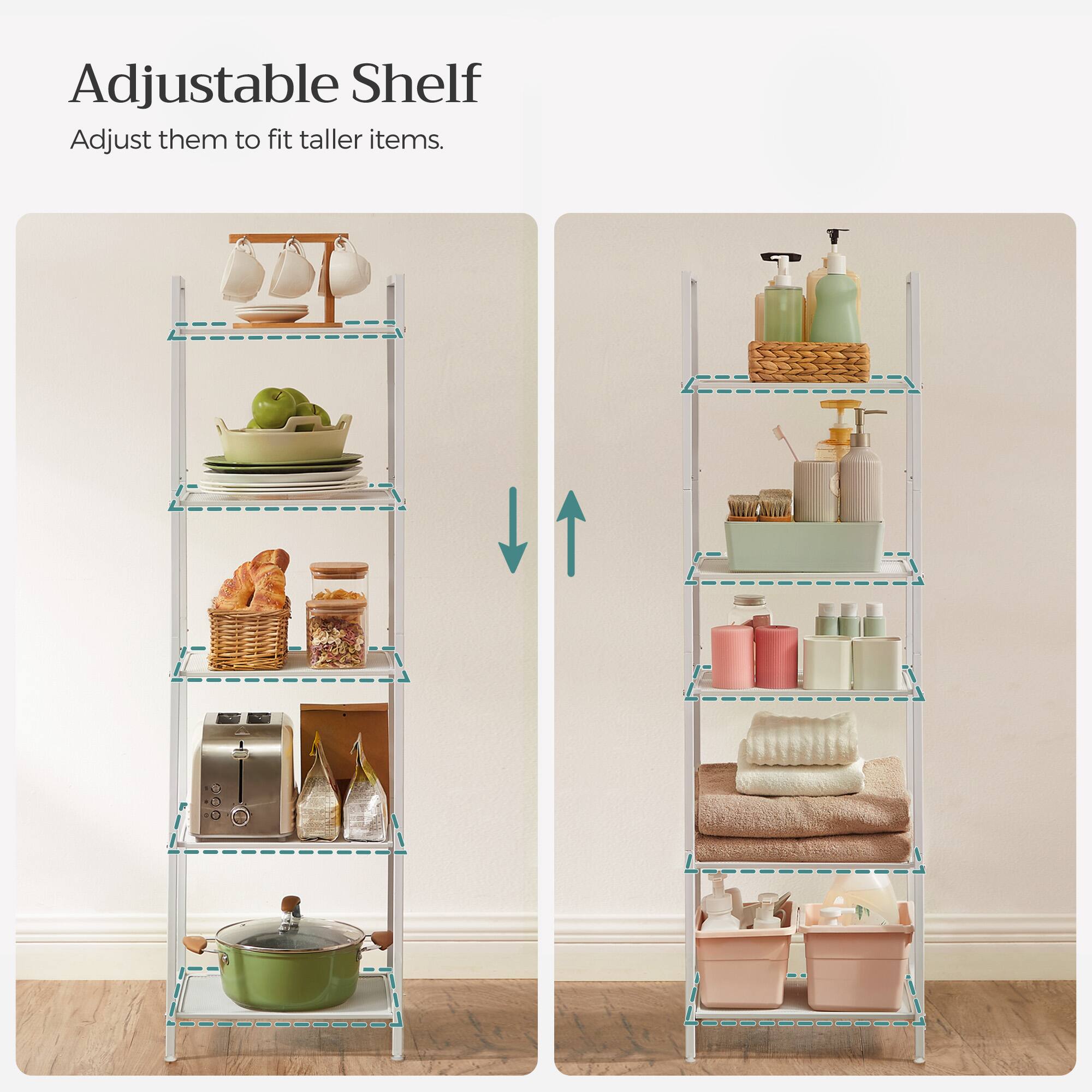 Adjustable Shelf  
Adjust them to fit taller items.