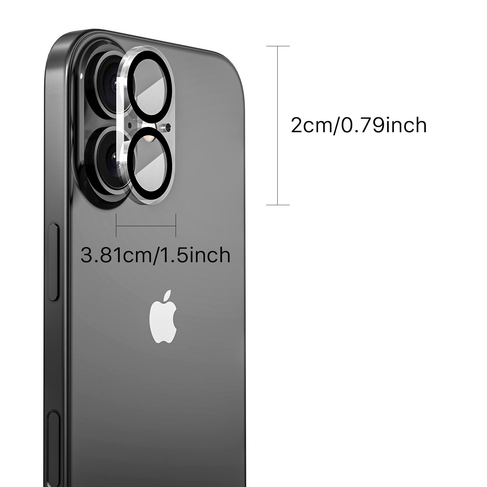 2cm/0.79inch  
3.81cm/1.5inch