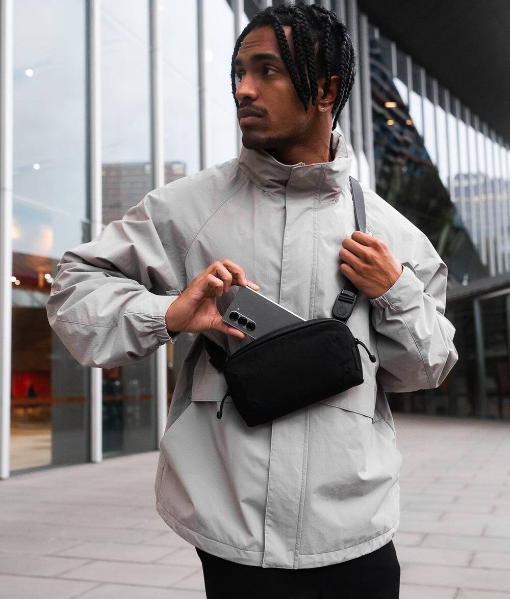 Alt View 9. ALPAKA - Flight Pouch Pro 0.7L Men's Carry-All & Organizer Clutches;Crossbody Bag for Men with RFID Blocking, Passport Holder - Black | Axoflux 400D Ripstop Nylon.