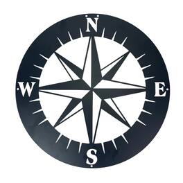 Chesapeake Bay - Metal Compass Rose Wall Art – 15.5 Inch, Nautical Décor, Home Accent - Black