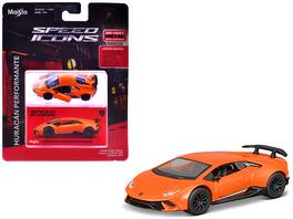 Lamborghini Huracan Performante "Speed Icons" Series 1/64 Diecast Model Car by Maisto - Orange