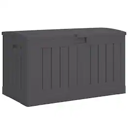 Suncast - 50 Gallon Medium Resin Outdoor Storage Deck Box with Lid - Peppercorn