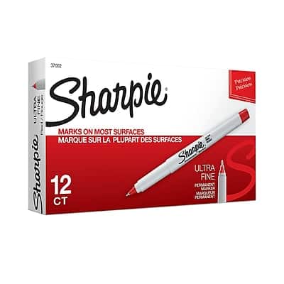 Sharpie - Permanent Marker, Ultra Fine Tip, Dozen - Red price history on PriceWatchPro