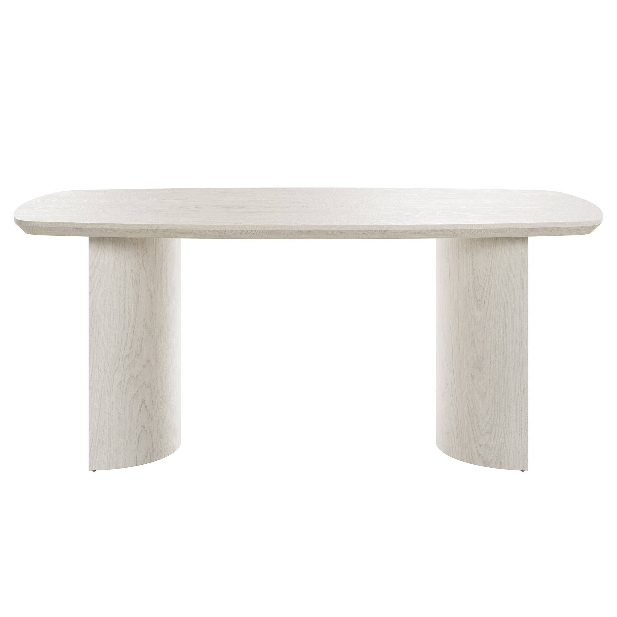 Angle. Boyel Living - White Wood 70.87 Inch Trestle Dining Table Seats 6 Modern Rectangular MDF Table - White.