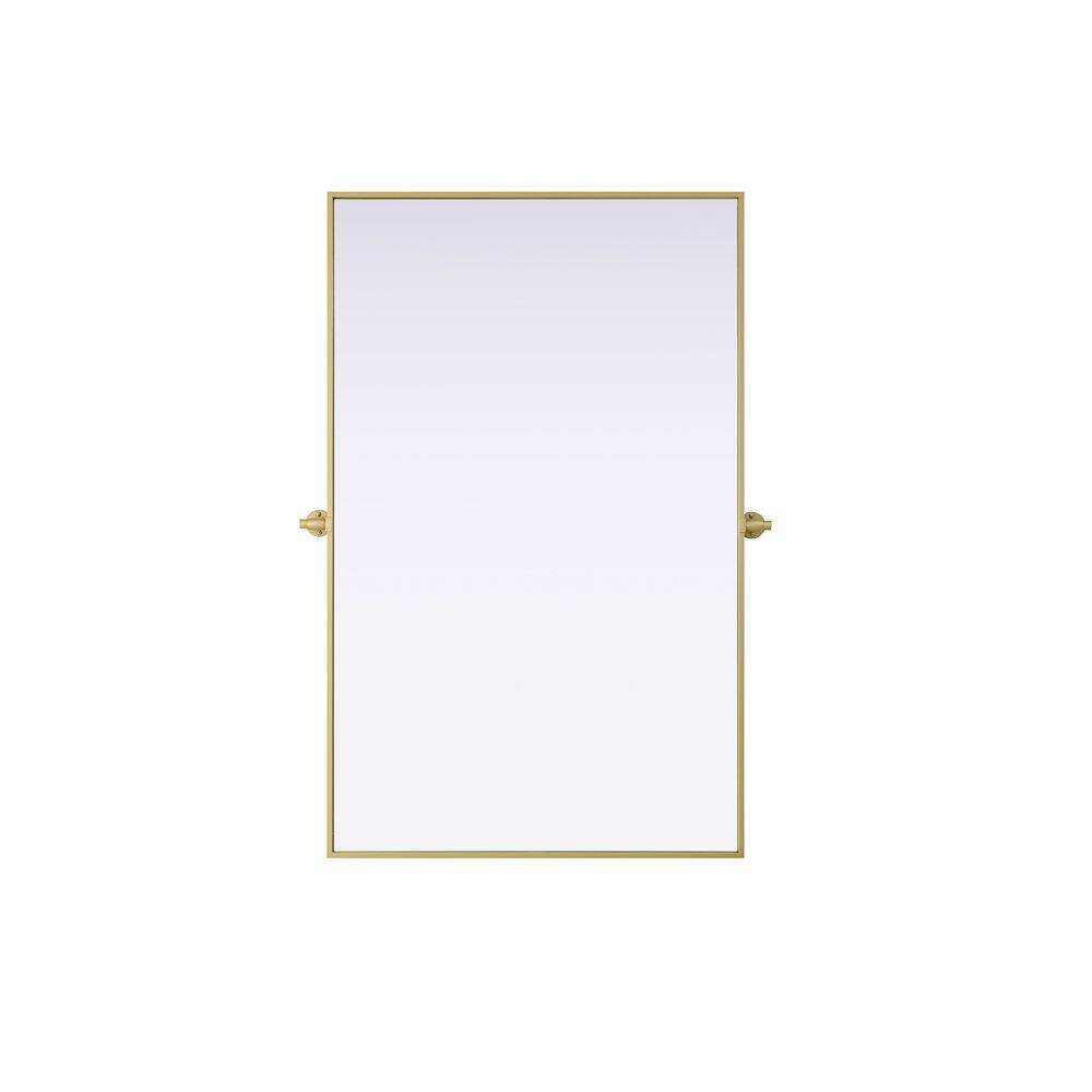 Alt View 6. Elegant Kitchen and Bath - Amoura 48X30 Pivot Mirror In Brass - Brass.
