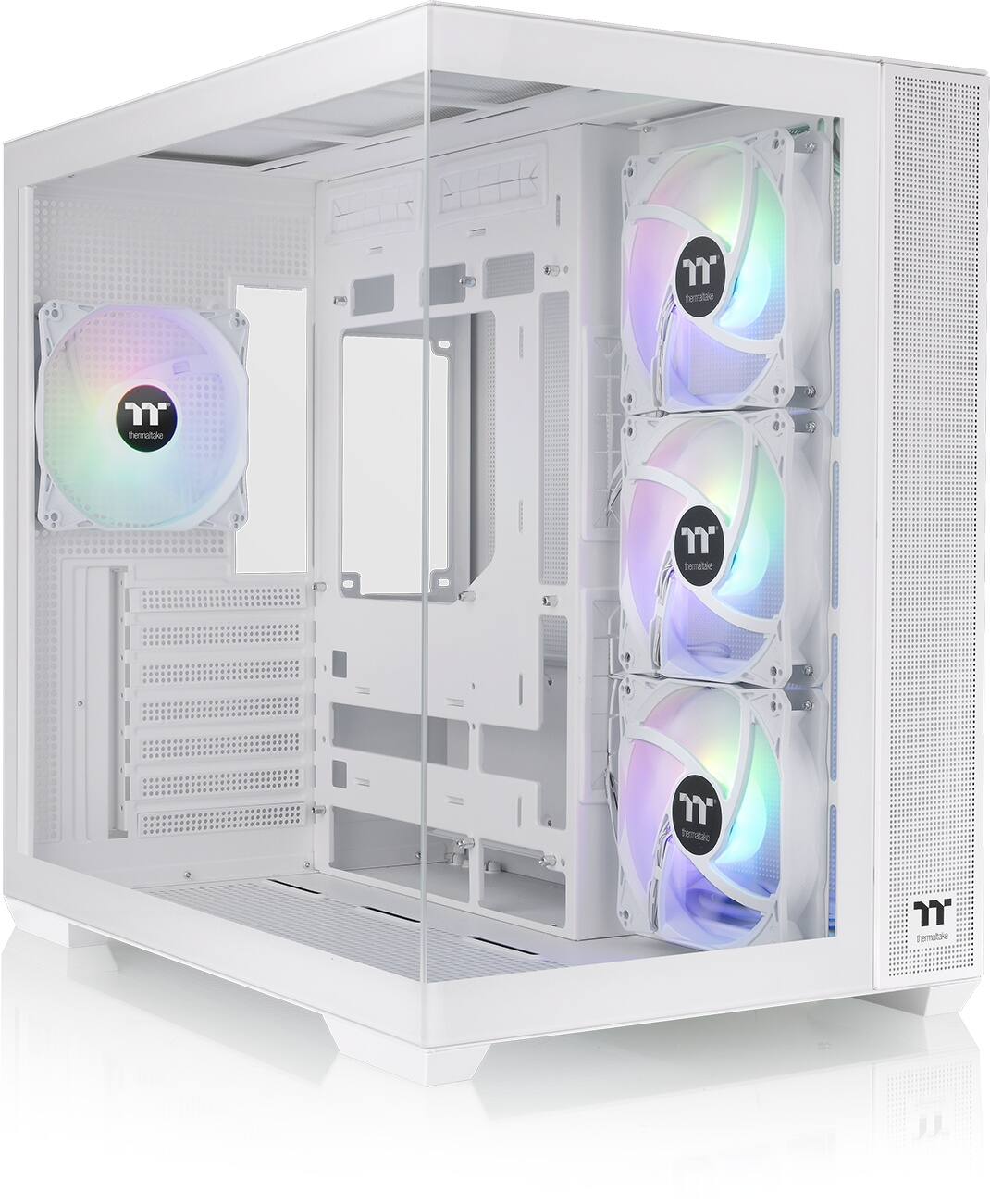 Thermaltake - View 380 TG ARGB Mid Tower ATX PC Case - Snow
