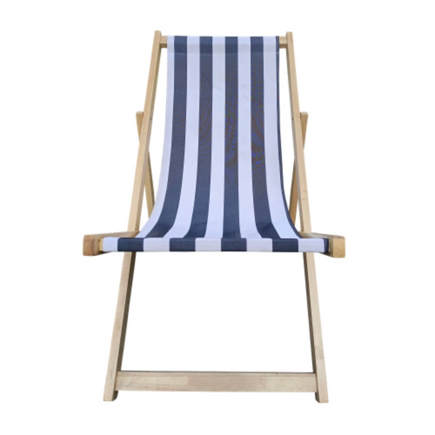 Alt View 8. Ecooso - populus wood sling chair blue Stripe Broad blue Stripe，folding chaise lounge chai - Dark Blue.