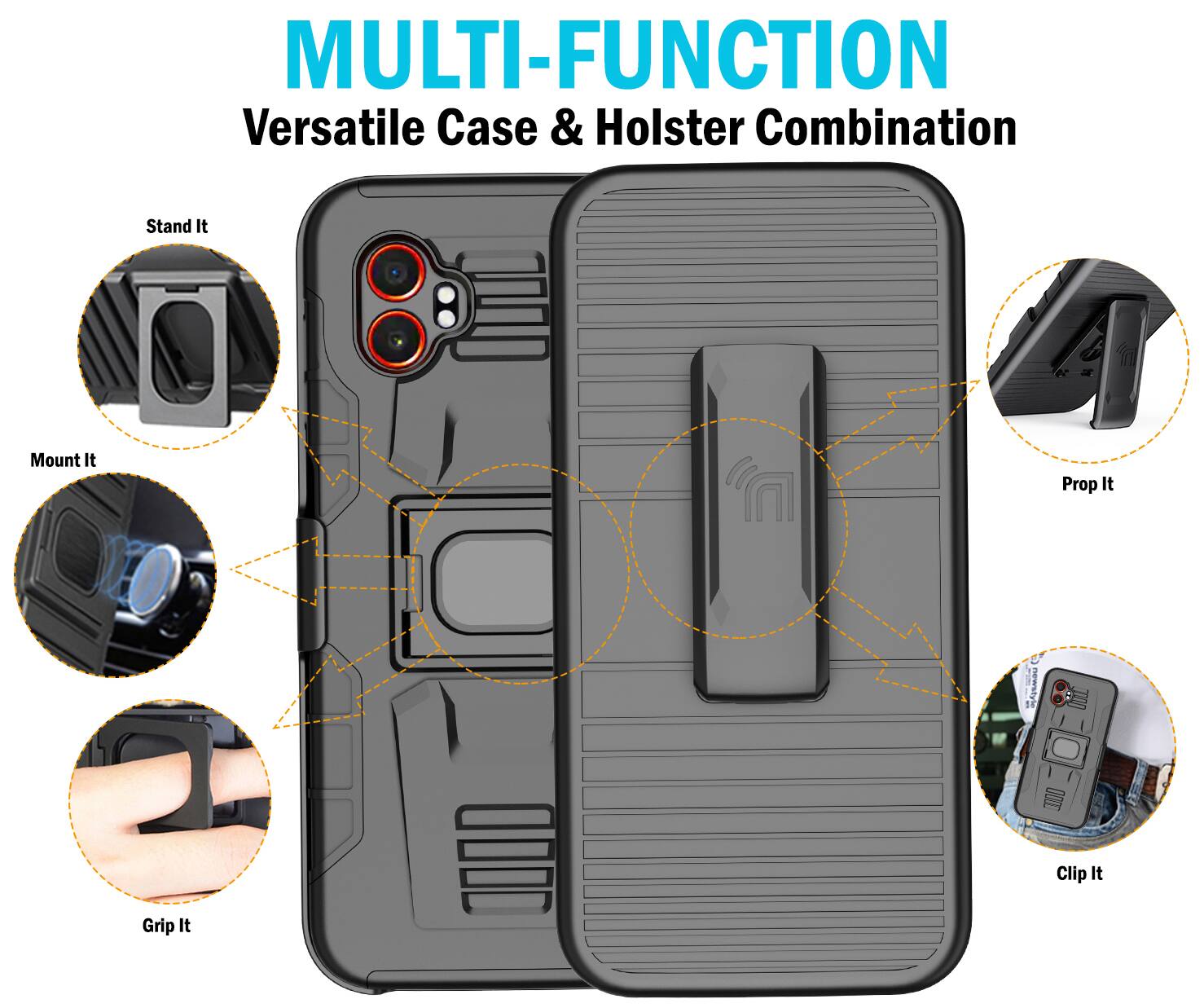 Nakedcellphone Combo for Samsung Galaxy XCover 7 Pro Rugged Phone Case ...