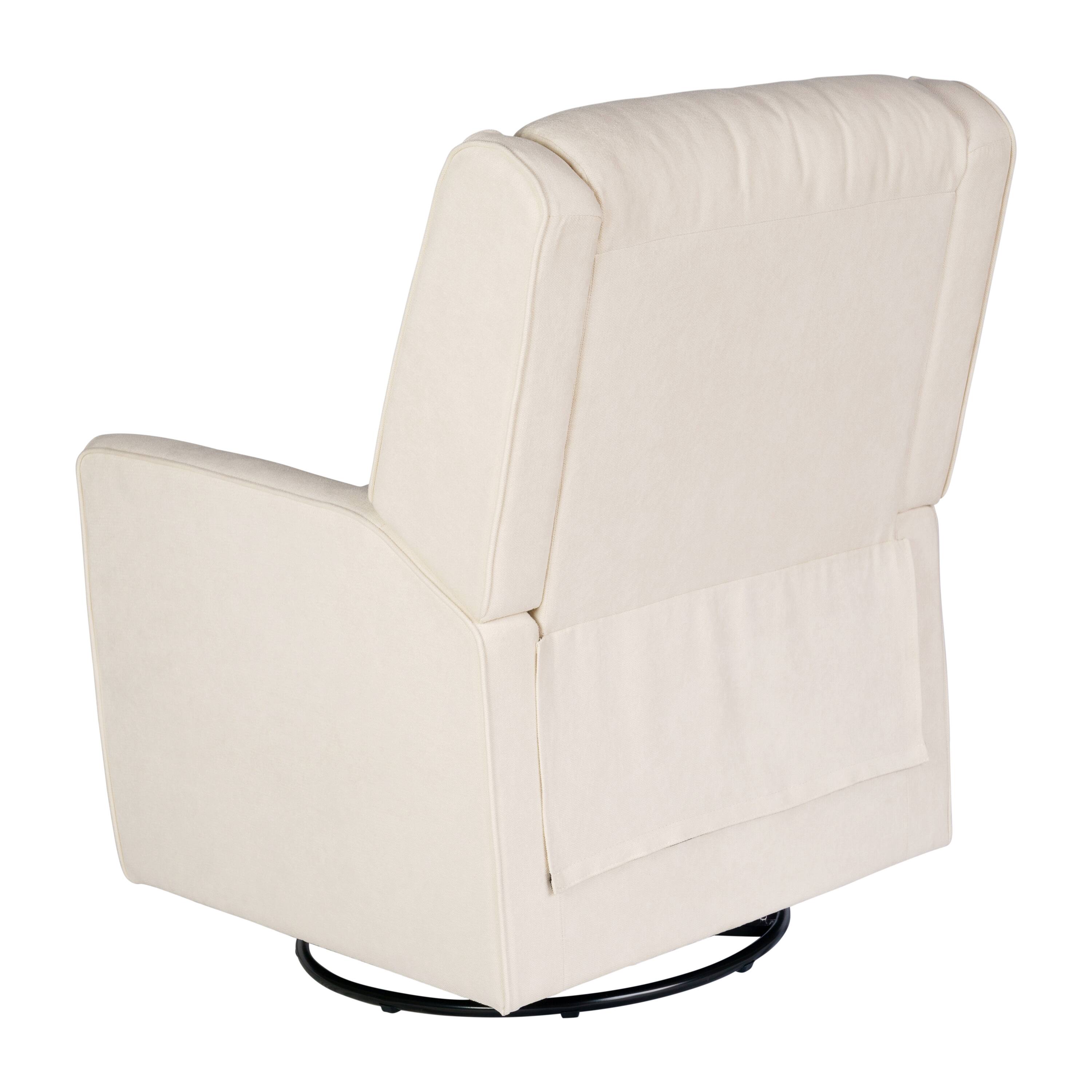 Alt View 7. Emma + Oliver - Mari Manual Glider Rocker Recliner with 360 Degree Swivel Perfect for Living Room, Bedroom, or Nursery - Cream.