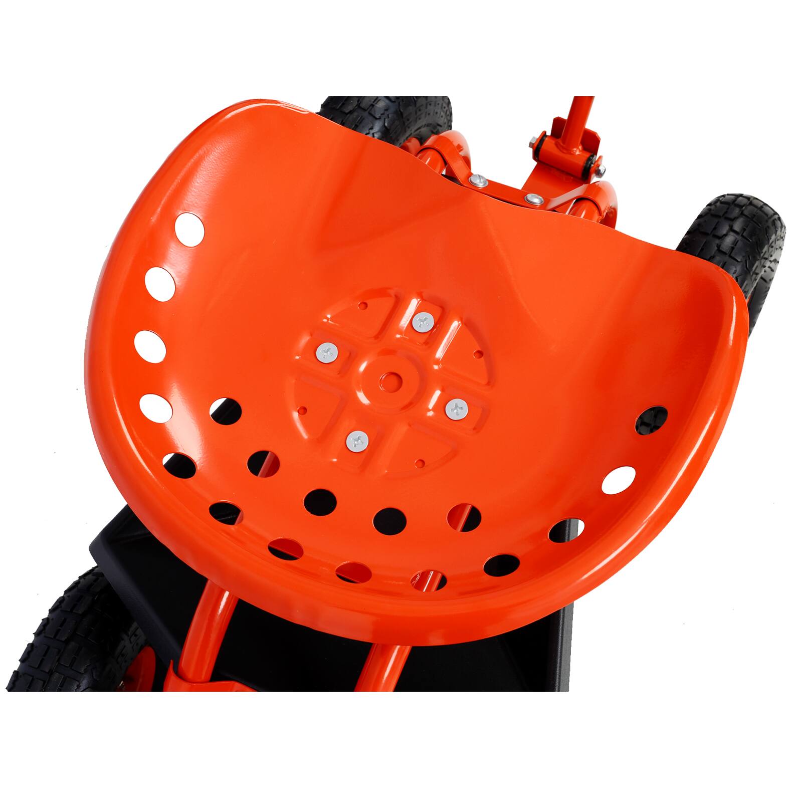 Alt View 3. TinyHomie - Rolling Garden Scooter Garden Cart Seat with Wheels and Tool Tray 360 Swivel Seat Red - Red.