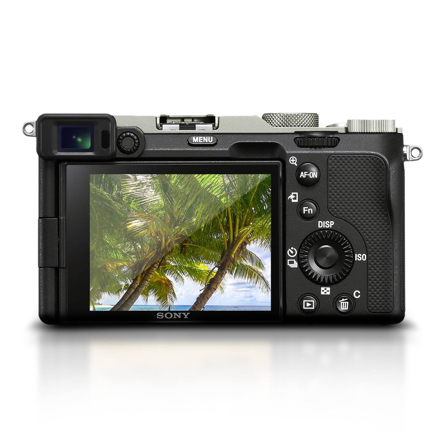 MENU AF-ON Fn DISP ISO SONY