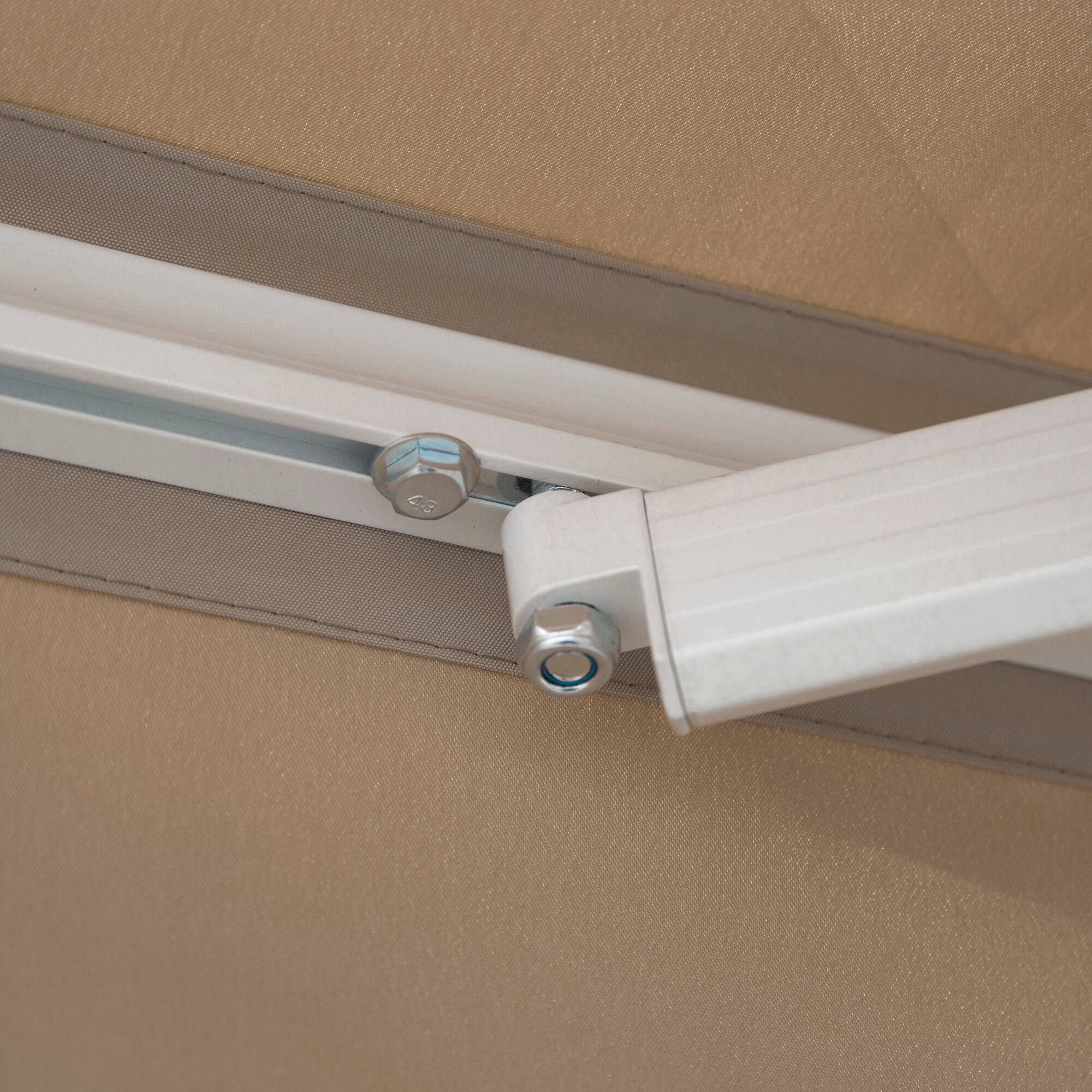 Alt View 5. Outsunny - 8' x 6.6' Patio Retractable Awning/Manual Exterior Sun Shade Deck Window Cover - Brown.