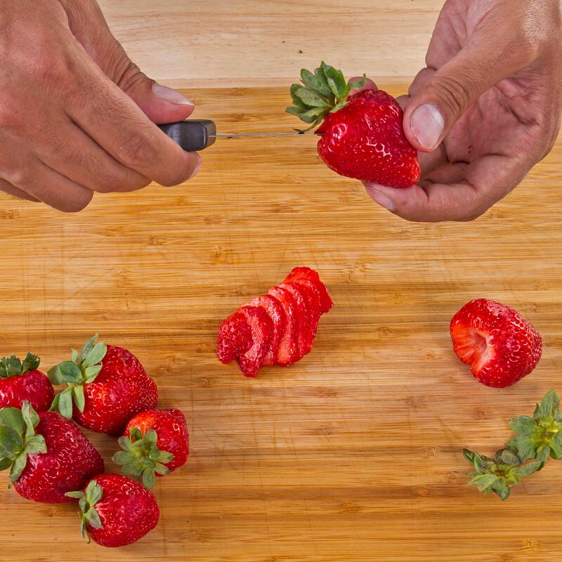 Left. Kitchen + Home - Paring Knife - 2.5" Stainless Steel Paring Knives - 3 Pack - black.