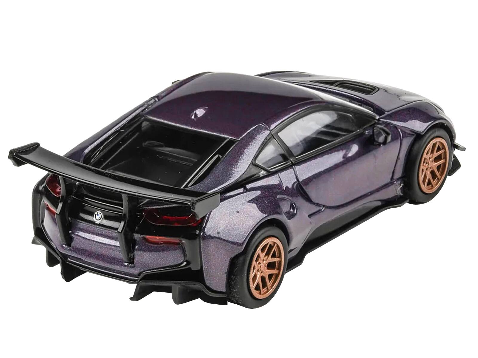 Back. Paragon - BMW i8 Liberty Walk Twilight Purple Metallic with Gold Wheels 1/64 Diecast Model Car by Paragon Models - Purple Metallic.