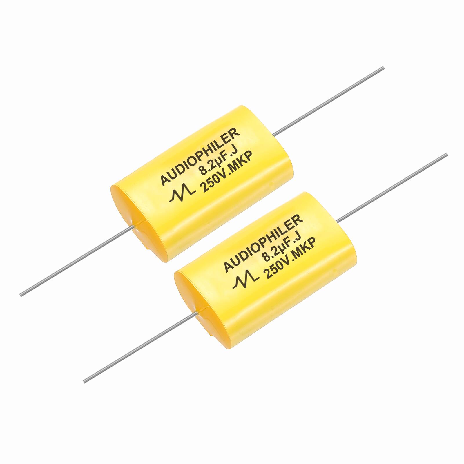 Unique Bargains - 2pcs 8.2uF High-Frequency Divider Capacitor, 277V Audio Speaker Crossover Non-Polarity Polypropylene MKP Film Capacitors - Yellow price history on PriceWatchPro