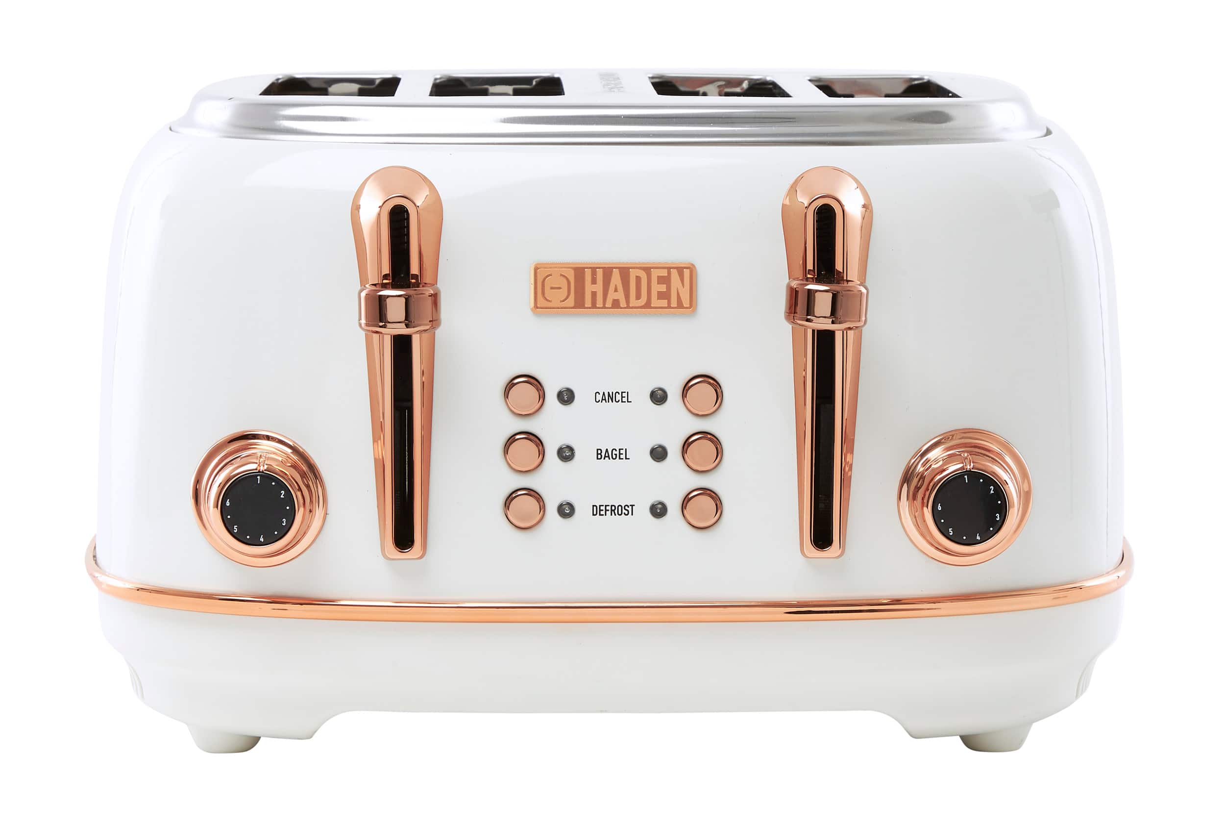 Front. Haden - Heritage 4 Slice Toaster - Ivory and Copper.