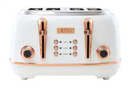 Haden - Heritage 4 Slice Toaster - Ivory/Copper