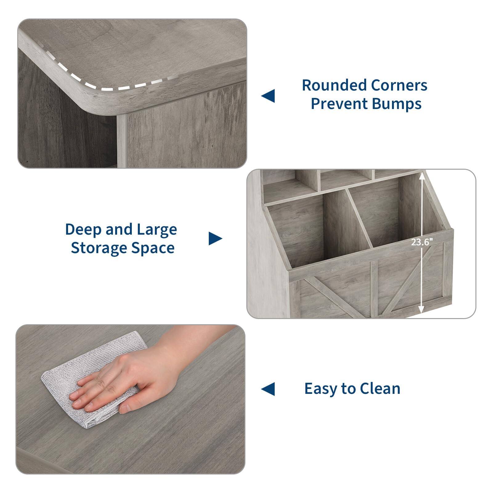 - Rounded Corners Prevent Bumps
- Deep and Large Storage Space (23.6")
- Easy to Clean